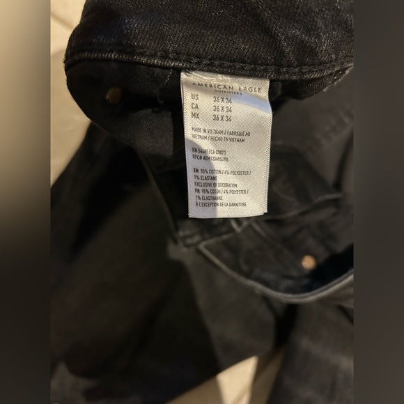 American eagle 36x34 men’s black ripped skinny jeans - Picture 8 of 12